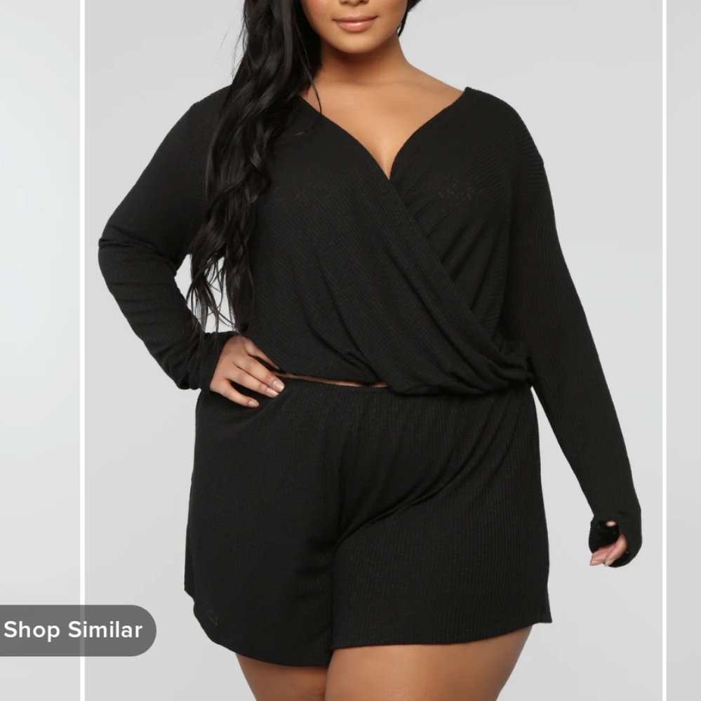 Fashion Nova Annabelle Twist Front Romper Black SzXL Sexy Party Beach - Picture 1 of 12